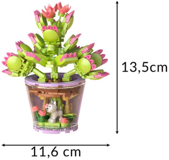 Ruhhy Creatieve bloemen bouwblokken 172 stuks – educatieve en kleurrijke 3D bouwset voor kinderen