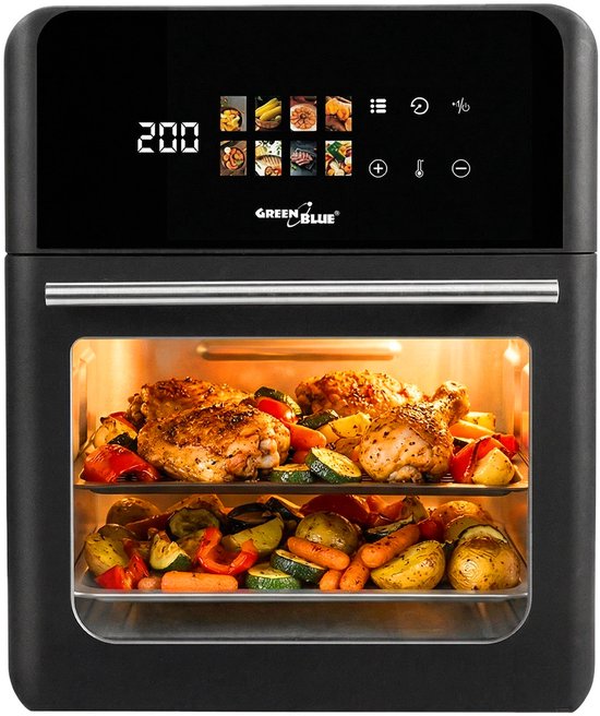 GreenBlue GB950 - AIR FRYER - Vetvrije friteuse - 1800 W - 10 l - 8 programma’s - Accessoires - Timer