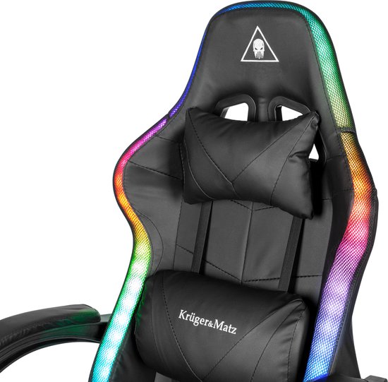 Krüger&Matz KM0790BLED - GX-150 game stoel met LED verlichting - gaming chair - gamingstoel - RGB - zwart