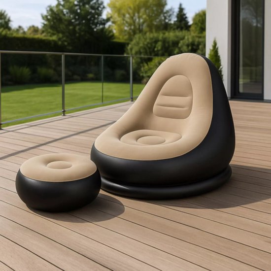 Gardlov Opblaasbare Tuinstoel met Voetensteun – 120 kg & Waterbestendig