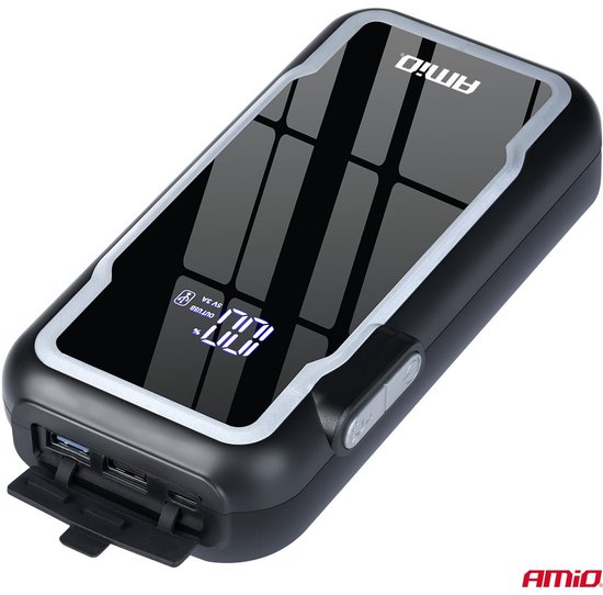 AMiO Portable 3-in-1 Jump Starter LED Powerbank – 12V 12Ah – 1600A – Compact en Krachtig