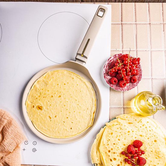 Klausberg KB-7965 Pannenkoekenpan | 24 cm | Anti-aanbaklaag | Geschikt voor Alle Kookzones Inclusief Inductie | Beige | Crepepan