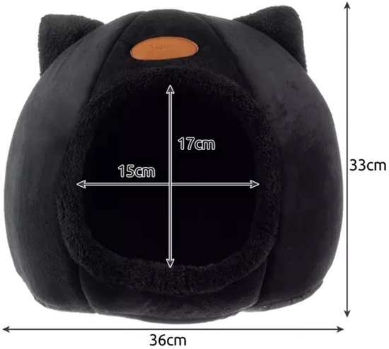 Purlov Plush Cat Bed - Luxe Huisje voor Jouw Kat