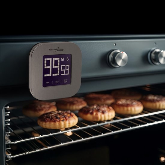 GreenBlue - Kookwekker / Digitale magnetische timer keuken - Zilver
