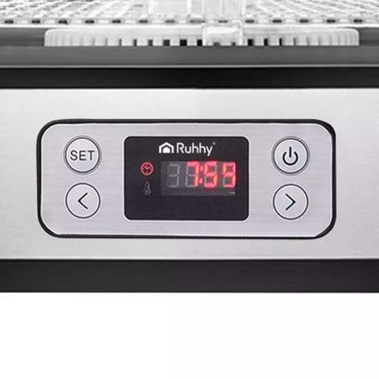 Ruhhy Voedseldroger 10L – 24u Timer en LCD Display – Droger voor Champignons en Fruit – Compact en Krachtig