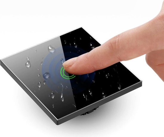 Maclean - Schakelaar Slimme WiFi Touch Light Switch compatibel met Tuya APP Muurschakelaar Glazen schakelaar met kleur veranderende LED