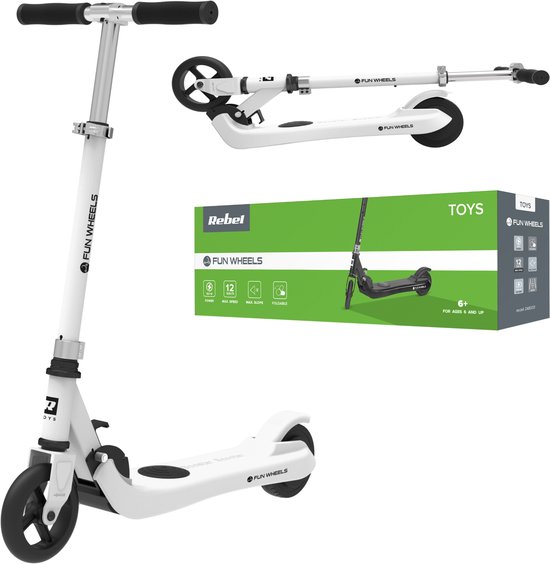 Rebel ZAB0031W - Elektrische ‘Fun Wheels’ step, kids, wit
