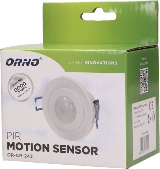 LED PIR bewegingsmelder - 360° detectie - Inbouw plafond - Rond - Wit - 800 Watt