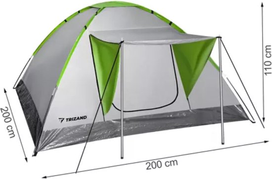 Trizand 4-Persoons Toeristentent "MONTANA" met Waterdichte Bescherming en Dakje
