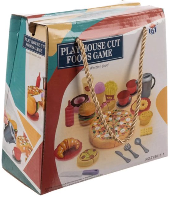 Ruhhy fastfood speelgoedset 42-delig – pizza, friet, hamburger en kookaccessoires voor kinderen