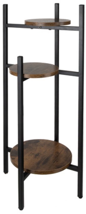 Ruhhy plantenstandaard 80 cm – metalen bloemenstandaard – 3 niveaus in loftstijl