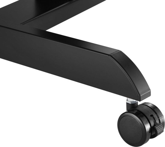 Maclean - Laptoptafel - Zit-sta bureau - laptoptandaard - In hoogte verstelbaar laptop bureau met wieltjes - verstelbaar tot max. 113cm 30 graden Kantelbaar Zwart