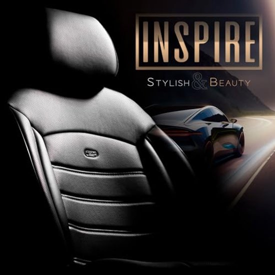 otoM universele volledig lederen stoelhoezen 'Inspire' zwart - 11 stuks - compatibel met zijairbags