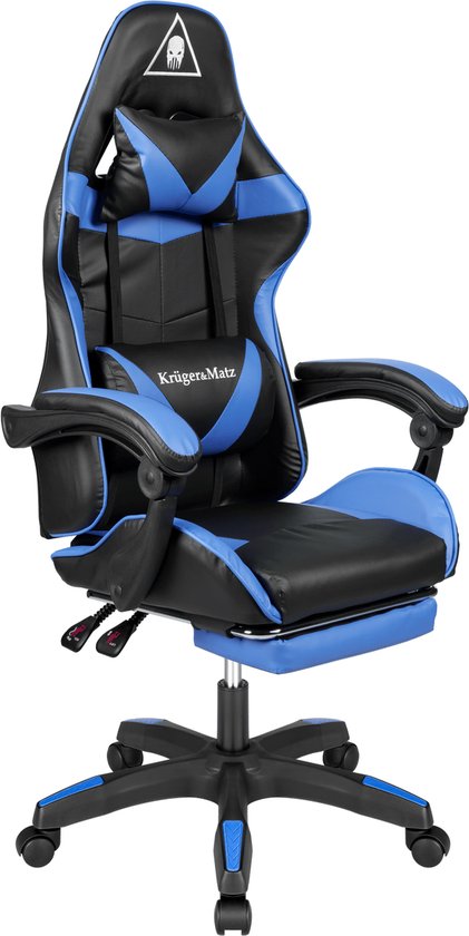 Krüger&Matz KM0790BLU - Warrior GX-150 gaming stoel, blauw-zwart
