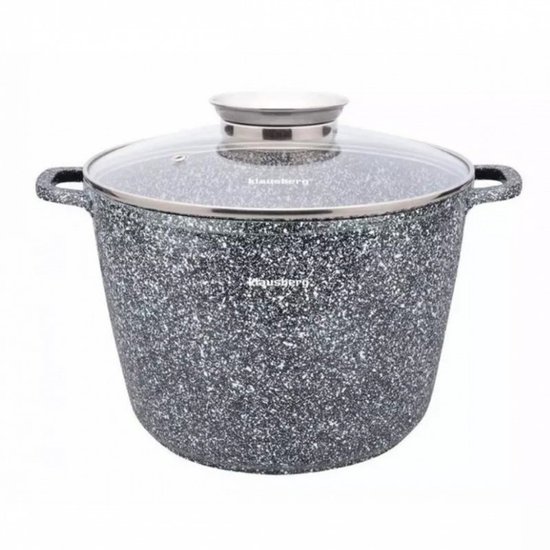 Klausberg 7525 - Kookpan met deksel - marmer grijs - 24 cm - 6.2 liter