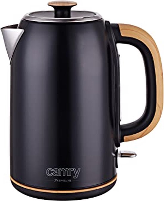 Camry CR 1342 - Stalen waterkoker - 1.7 liter - Strix - zwart