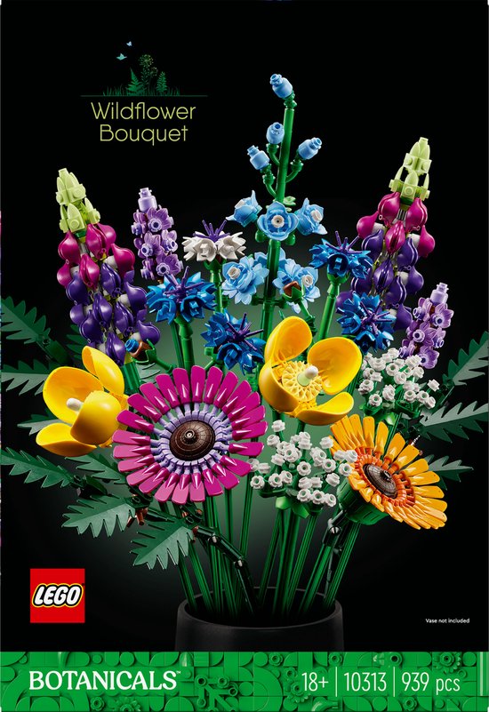 LEGO Icons Wilde Bloemen Boeket Bouwset voor Volwassenen, Botanical Collection - 10313