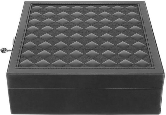 Beautylushh Sieradenkist - zwart - PU coating - 25 x 25 x 30 cm - sieradendoos - organizer - met sleutel