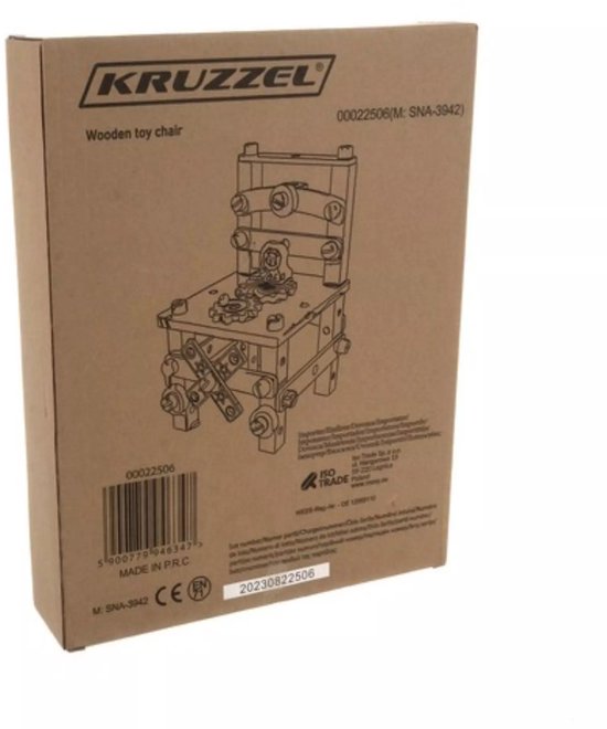 Kruzzel Houten Bouwstoel - Educatieve DIY Speelset voor Kinderen
