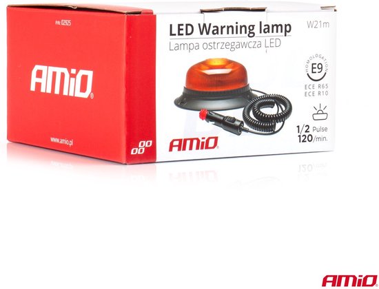 AMiO Oranje LED Zwaailicht Noodverlichting met Magneet 18LED 12/24V