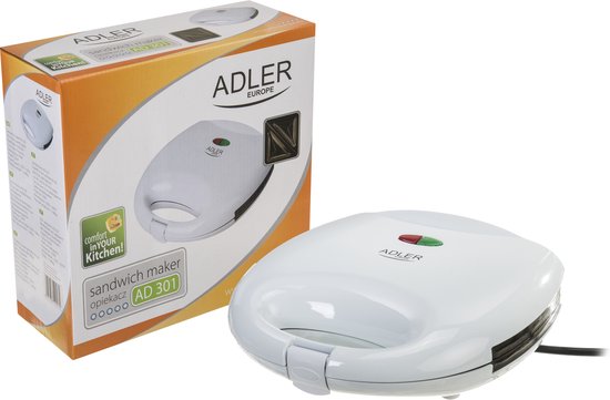 Adler AD 301 - Tosti apparaat - wit - 750 Watt