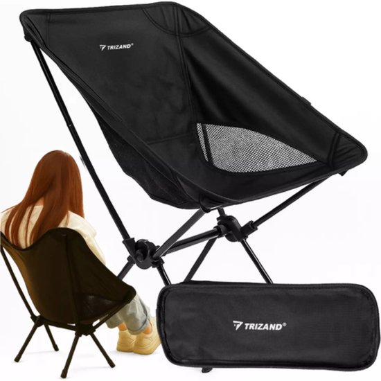 Trizand opvouwbare campingstoel – licht, sterk, compact – 120 kg draagvermogen