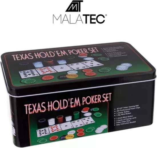 Malatec Alles-in-één Texas Poker Set - 200 Chips en Meer