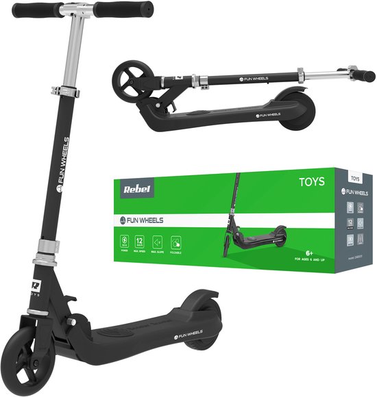 Rebel ZAB0031BC - Elektrische ‘Fun Wheels’ step, kids, zwart