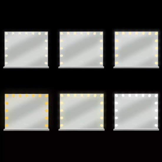 Soulima LED cosmeticaspiegel 58x46 cm met 15 lampen en instelbare lichtkleuren