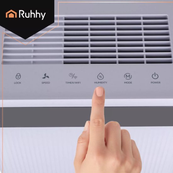 Ruhhy Slimme luchtontvochtiger Brisoo 2000 – 20L/24h capaciteit, WiFi-bediening, stille werking en 4,3L tank voor thuisgebruik