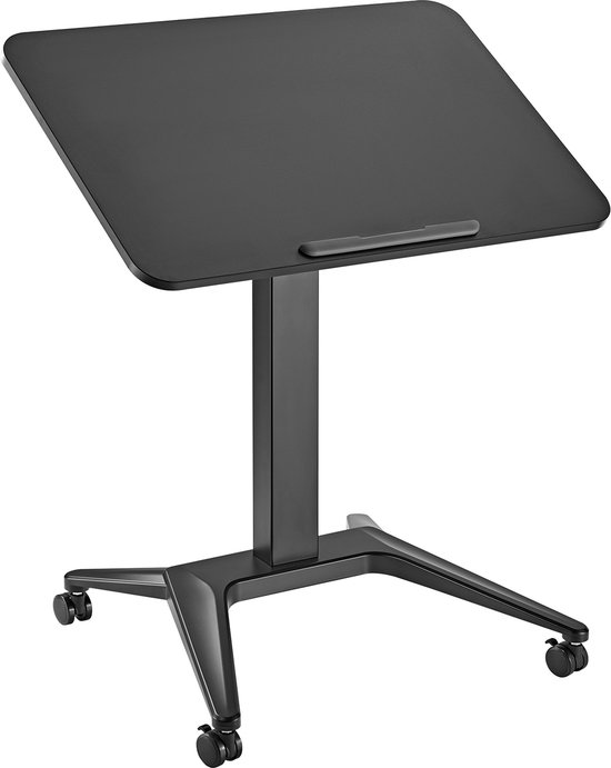 Maclean - zit-sta bureau - laptoptafel - Verrijdbaar laptop bureau - hoogteverstelling - 80x52cm, 8kg max, 109cm - MC-453B - Zwart