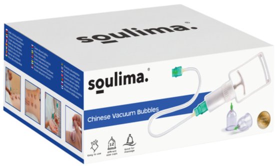 Soulima Chinese cupping set 12 delig zonder vuur met handpomp en magnetische cups