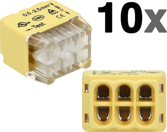 Transparante push-in connectoren in assortimentsdoos - 123 stuks - Ideaal voor DIY, klussen & verbouwen (lasklemmen/kabelverbinders)