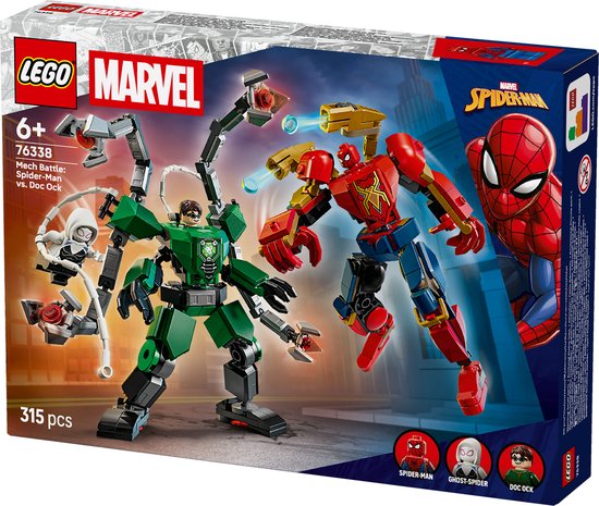 LEGO Marvel Mechaduel: Spider-Man vs. Doc Ock Superhelden - Bouwpakket voor Kinderen - 76338