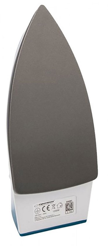 Esperanza TRAVEL IRON SMOOTHER Droogstrijken Antikleefstrijkzool 1200 W Blauw, Wit
