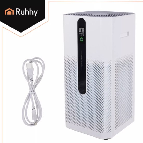 Ruhhy slimme luchtreiniger met HEPA H12 en actief koolfilter – ionisatie, WiFi-bediening en fluisterstil tot 80 m²