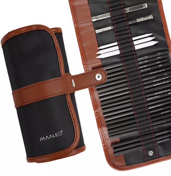 Maaleo Tekenset 29-delig – Schetsen & Houtskool in Etui