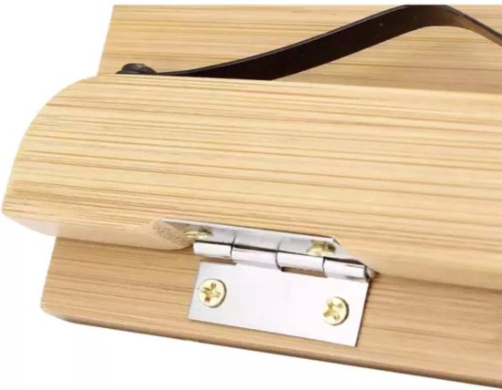 Malatec Kookboeken standaard - bamboe - verstelbaar - metaal - 21 x 28 cm - tablet houder