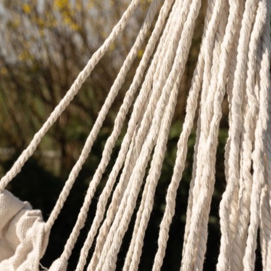 Ruhhy Beige Braziliaanse hangstoel met kussens - perfect voor tuin