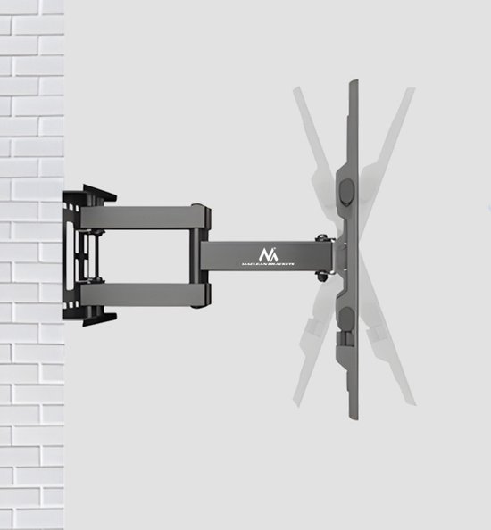 Maclean - TV beugel - max VESA 600x400 - 32-85" - 60kg - horizontale en verticale hoekverstelling - profiel 65-390mm - zwart, MC-789