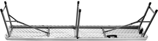 Malatec campingtafel en 2 banken inklapbaar 180 cm lichtgrijs - opvouwbaar - picknicktafel - handig voor in de camper of caravan - complete set - cateringset