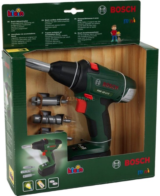 Klein Toys - Bosch mini draadloze speelgoed boor - Speelgoed gereedschap - groen