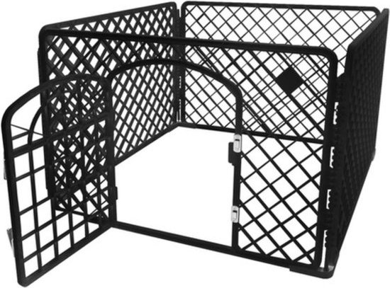 Hondenren - Puppyren - Box voor hond/puppy - Bench - Kooi - Ren - Wit - Transporteerbaar - Met poortje - 90X90X60CM + 3 gratis tennisballen voor honden