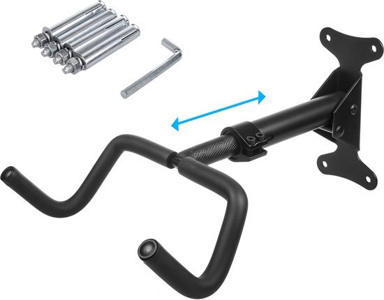 Maclean - Fiets muurbeugel - Fietsenrek - Wandmontage / Ophangsysteem - max. belasting 30kg - Zwart