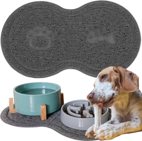 Purlov Grijze voerbakmat voor honden en katten