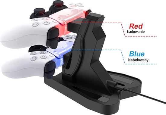 Laadstation - Docking station voor Playstation 5 - voor 2 Controllers - DualSense charging station - LED